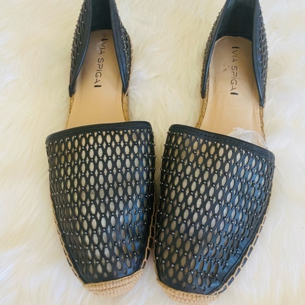 Via Spiga Bernadine d’Orsay espadrille in black, Sz. 10